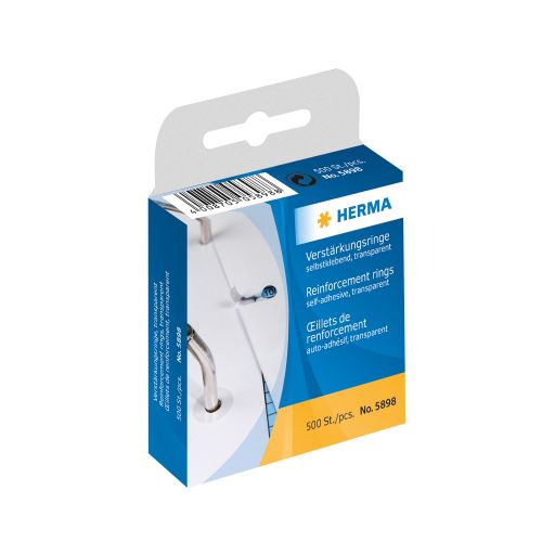Anilhas Reforço herma 5898 - 500 transparentes , HERMA , REFO004 , 4008705058988